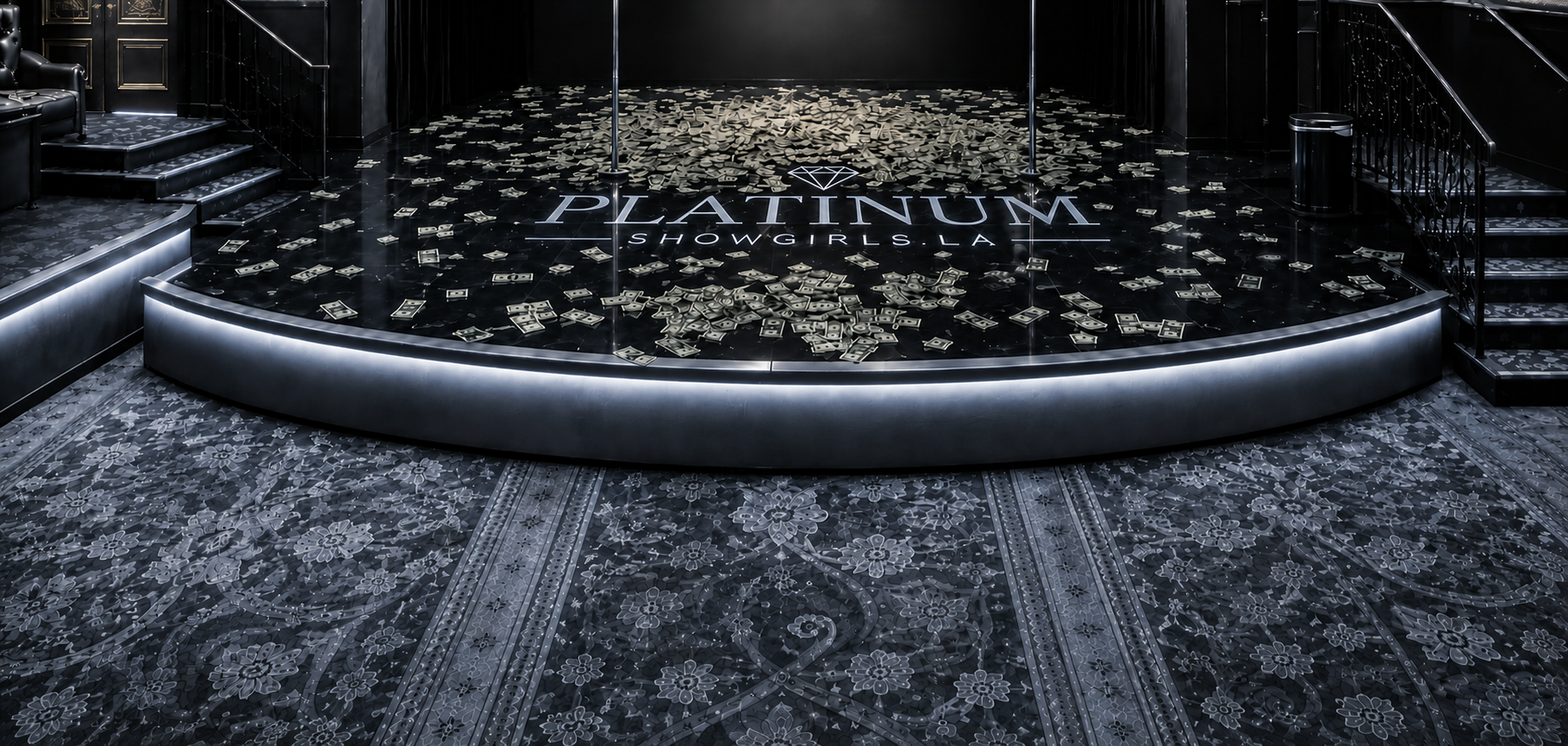 VIP booth seating inside Platinum Showgirls LA