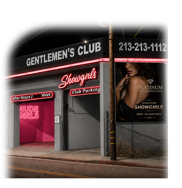 Platinum Showgirls LA exterior at night